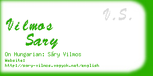 vilmos sary business card