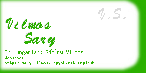 vilmos sary business card